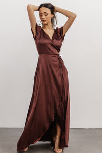 Krystal Satin Wrap Gown | Champagne | Baltic Born